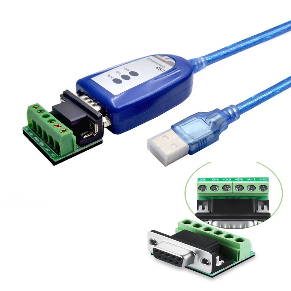 RS485 to USB Communication Serial Converter Cable USB to 485/422 Serial Cable Anti-interference ESD/Short-circuit Protection