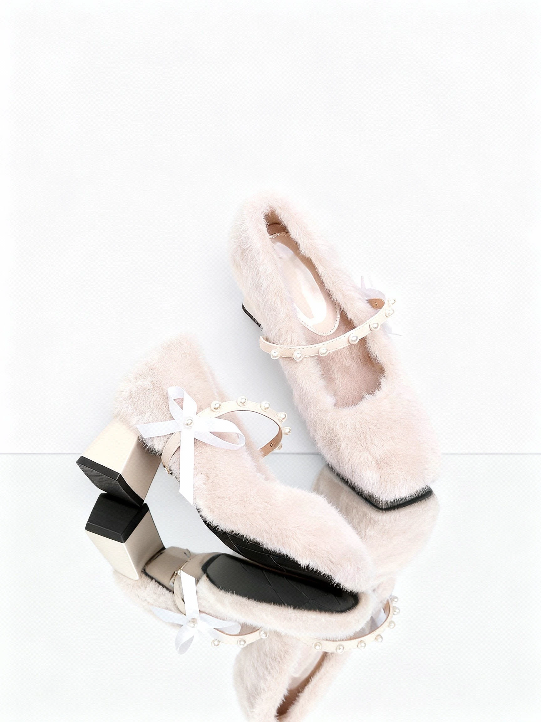 

Bloomsteps, непромокаемые туфли на массивной подошве, элегантный дизайн, туфли из искусственного меха, новинка 2025 года, туфли-лодочки на массивном каблуке, модная женская обувьSocialite