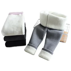 Girls' Leggings Children Clothes Winter Girls Fleece Leggings Thermal Pants Warm Kids Solid Color Simple Casual Pants