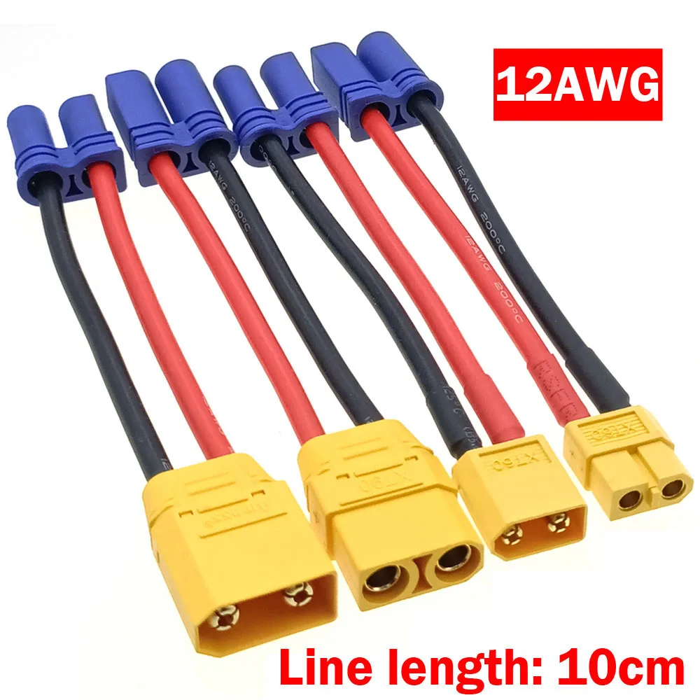 EC5 Female Male To XT60 XT90 Male Female Head RC Car EC5 Connector Model Cars Charger Adapter Cable Battery Conversion Head