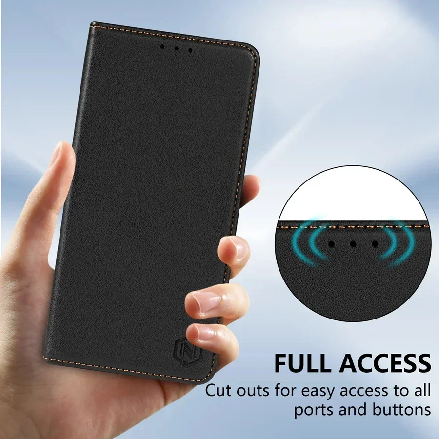 Portfel Przyjazny dla skóry magnetyczny futerał z klapką na kartę dla Xiaomi 14T 13T 11T Poco X6 C65 C75 Redmi 14C 13C 13 12C 10C 9A 9C — zdjęcie 5