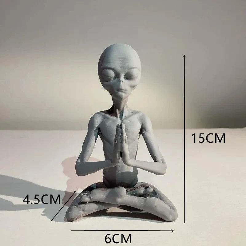 Meditation Alien Resin Room decoration Halloween home & garden Decorations Meditation Alien Garden Figures Yard & Garden Decors