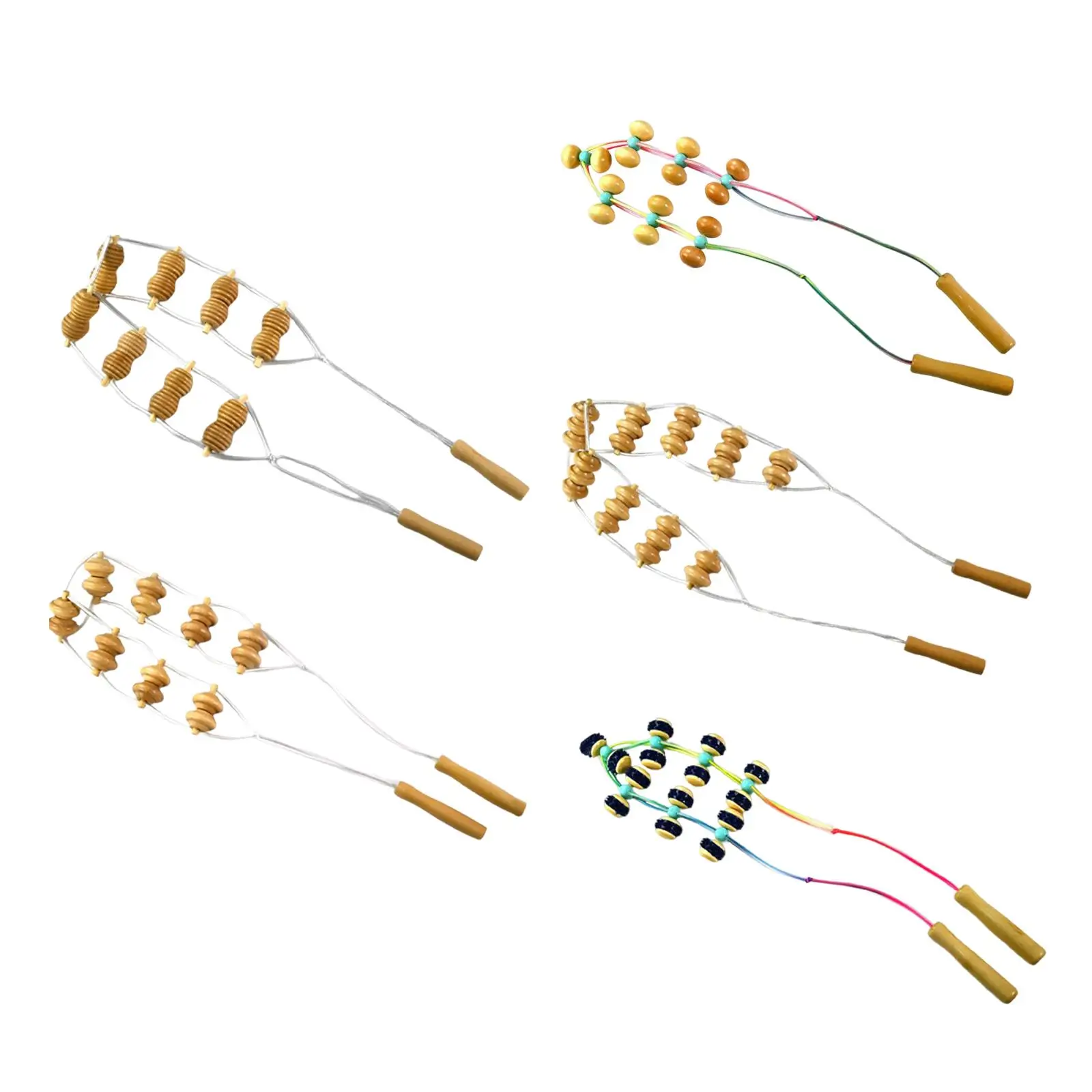 

Wood Massage Roller Rope Multipurpose Accs for Muscle Relief