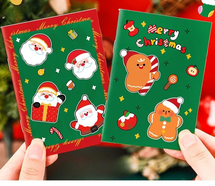 4/12/24 stücke Nette Weihnachten 64k Notebook Student Cartoon Mini Weiche Tasche Schreibwaren Buch – Detail 4