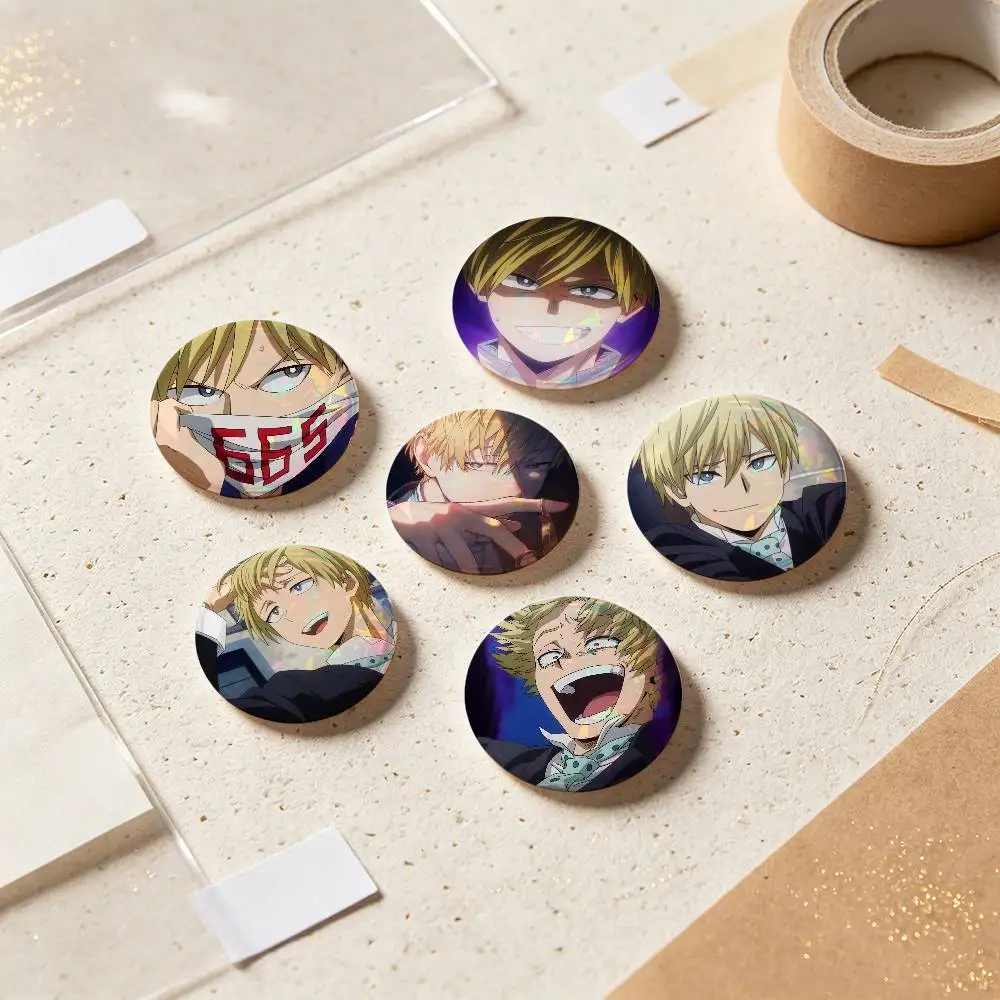 Neito Monoma Anime Figure Badges Button Round Creative Pin Brooch Badge Bag Decor Accessories Fans Collect Friends Gifts