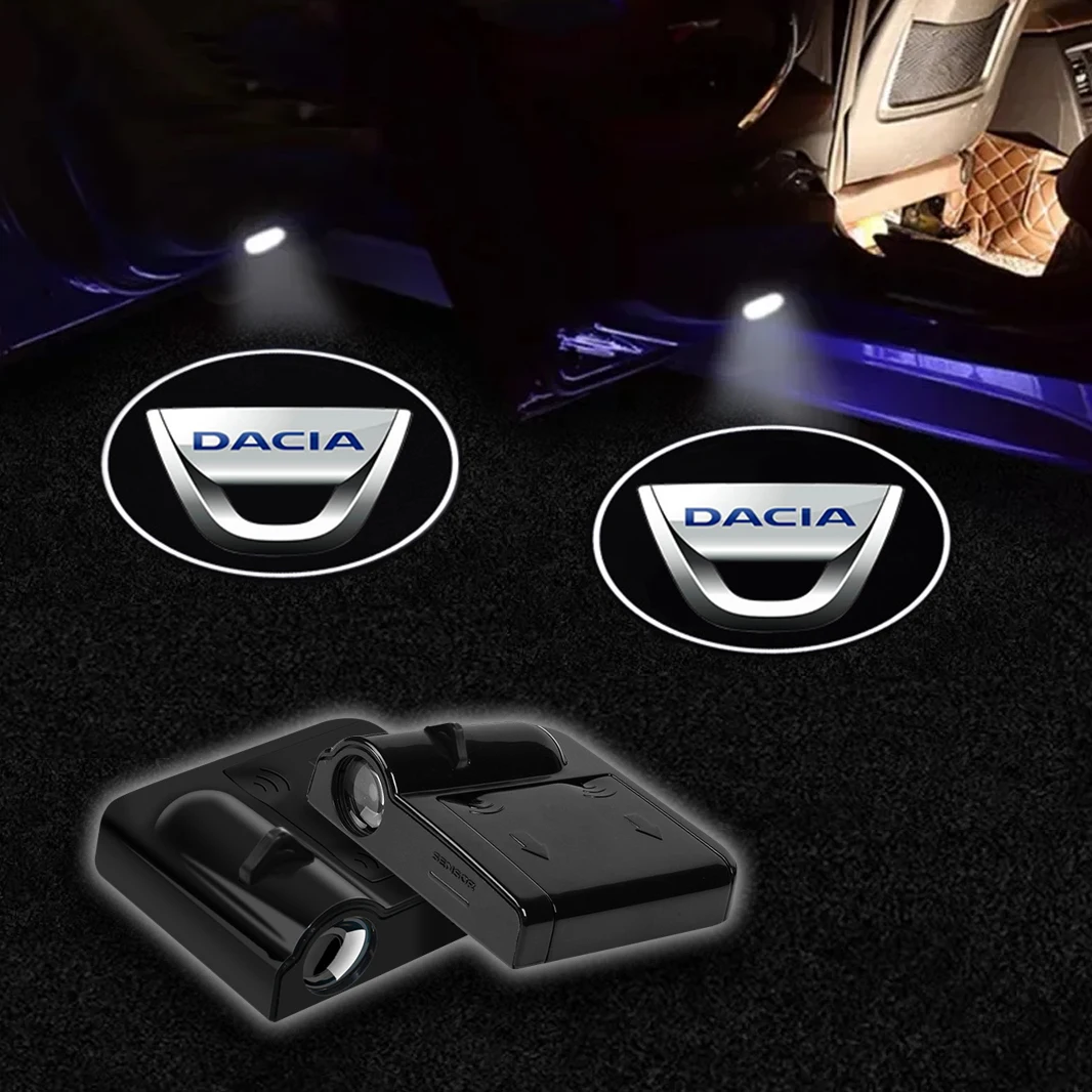 1/2pcs LED Car door universal projector high-definition welcome lights For Dacia Duster Logan MCV Sandero Stepway Dokker Lodgy