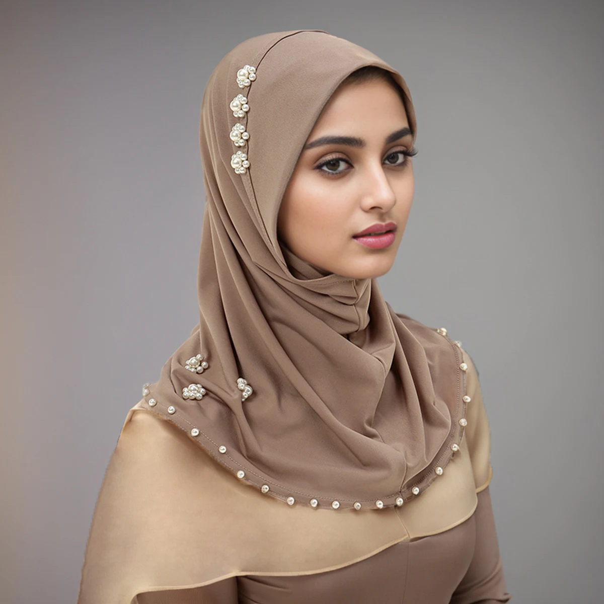 Atacado ramadan islâmico muçulmano underscarf beading floral feminino véu hijab pescoço capa cabeça cachecóis muçulmanos cachecol turbantes