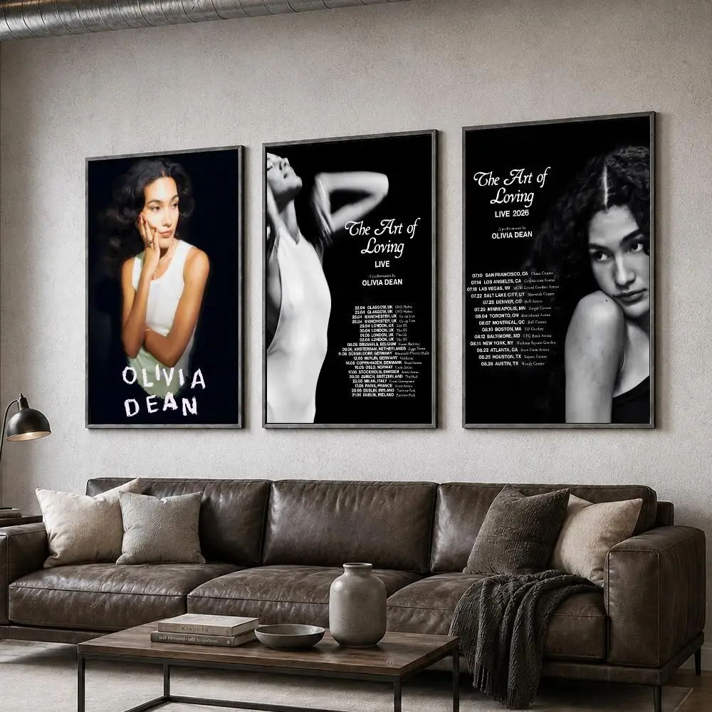 Music Olivia Dean Soul Pop Singer Poster  PP Self Adhesive Home Garage Dorm Bar Wall Decor Aesthetic Retro Gift