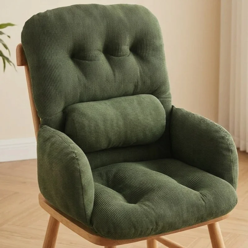 Wrap‑Around Lumbar Support Chair Cushion Comfortable Breathable Non‑Slip Pure Cotton Mat Warm Crystal Velvet Anti‑Collapse Pad