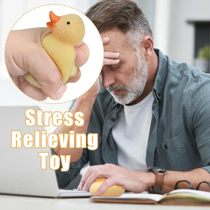 Squeeze Duck Sensory Stretchy Stress Relief Duck Hand Exercise Toys For Adults Kids Easter Basket Stuffer