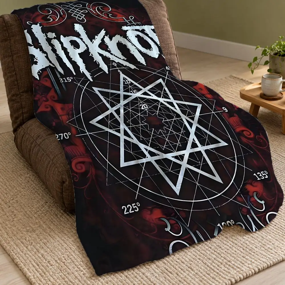 Rock Slipknot Band Throw Double Sided Flannel Throw Blanket Soft Warm Washable Home Decor