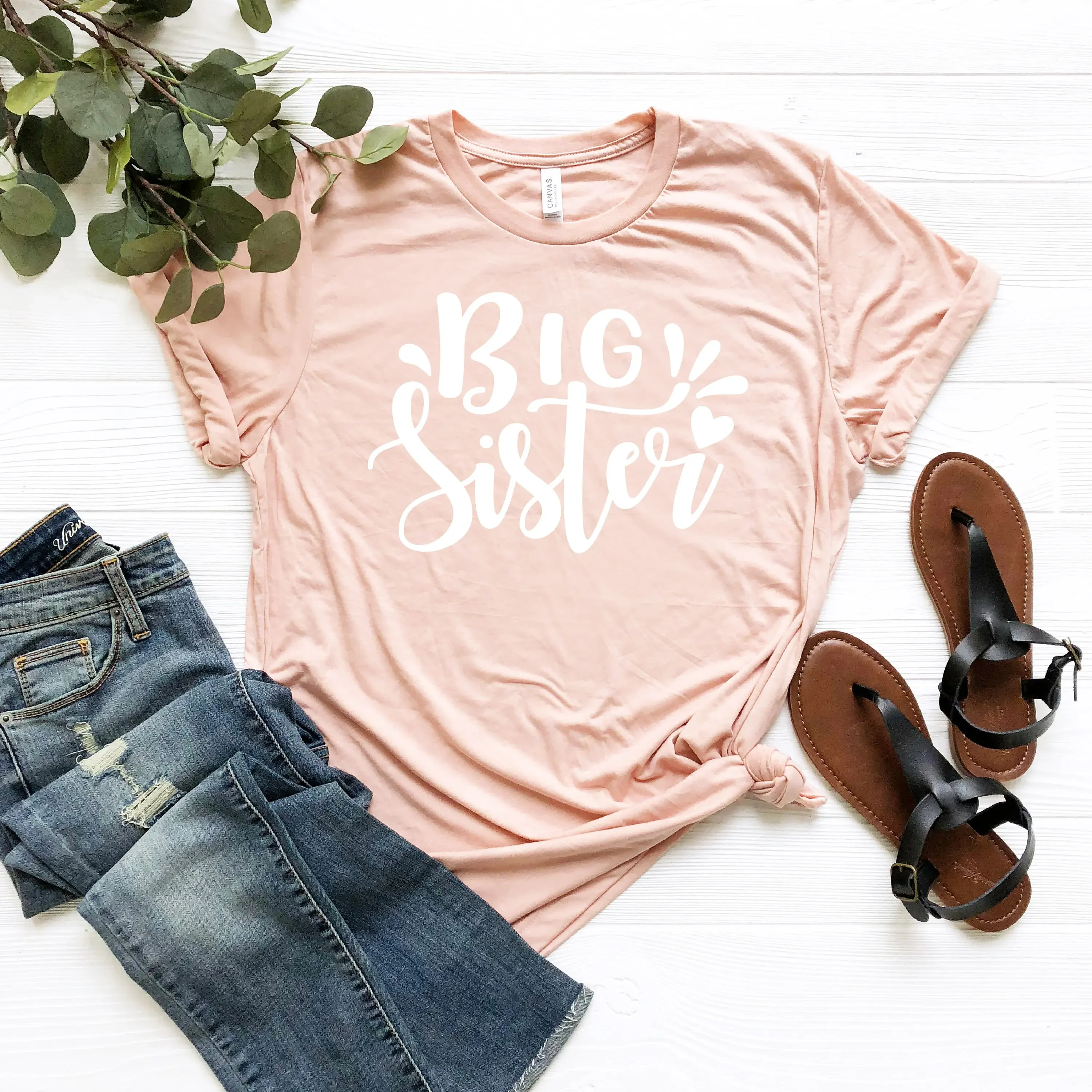 Big Sister T Shirt Lil Little Matching Sibling