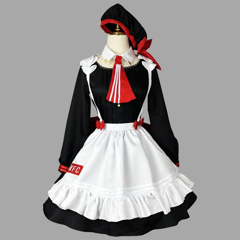 

Anime Cosplay Server Girl orm with Bow Knot Lolita Maid Outfit K Collaborative Noelle Costume Polyester Fiber Dr