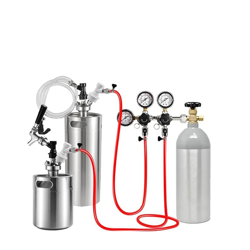 5L Beer Keg Growler Stainless Steel Beer Mini Keg Pressurized Beer Barrel For Homebrewing Picnic Camping Hiking