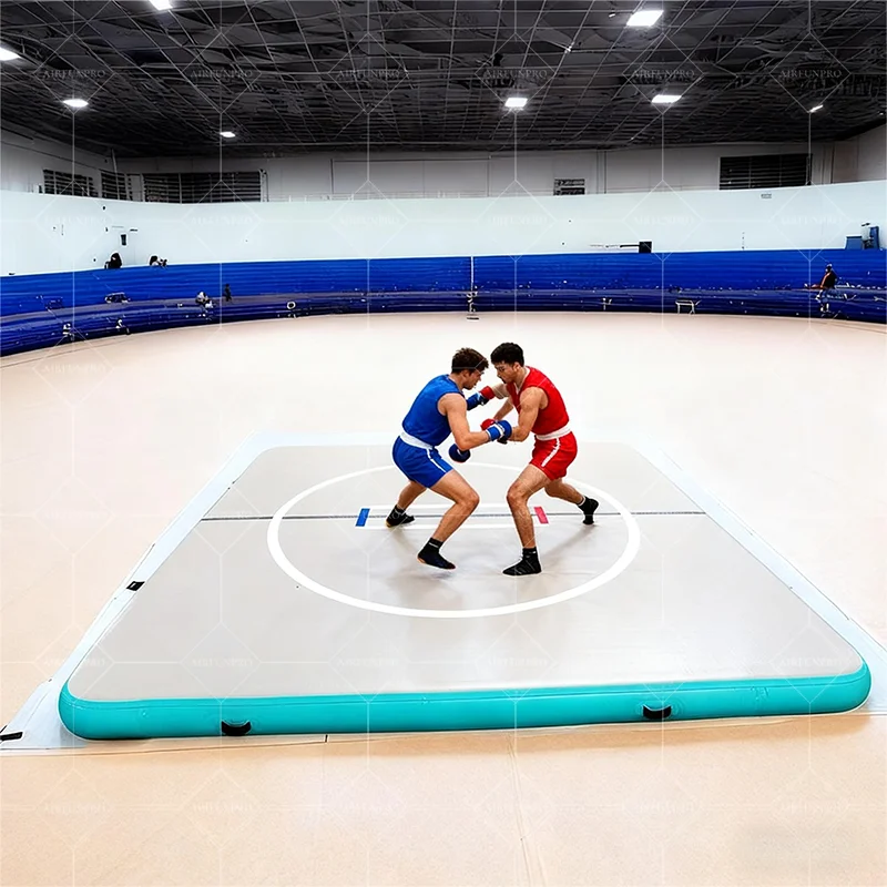 Надувной коврик для борьбы 20x20, BJJ MMA, дзюдо, бокс, унисекс, спортивный коврик с татами, водонепроницаемый противоскользящий мягкий надувной коврик для BJJJ