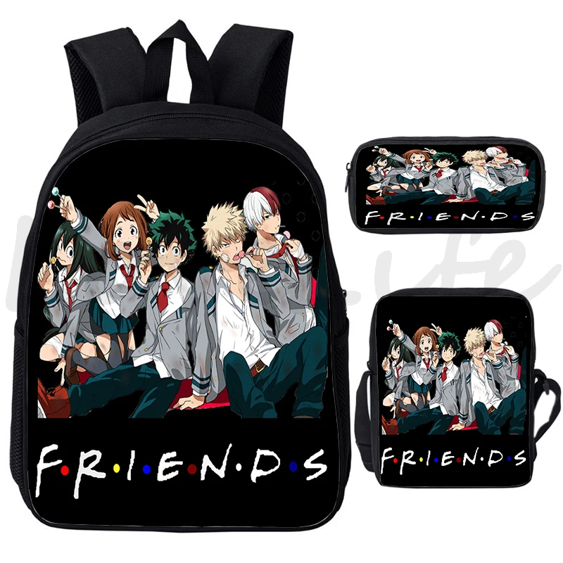 Nowość My Hero Academia Plecak 3szt/zestaw Trwały Student Bookbag Boku No Hero Academia Torby szkolne Chłopiec Dziewczyna Plecaki z miękkim oparciem