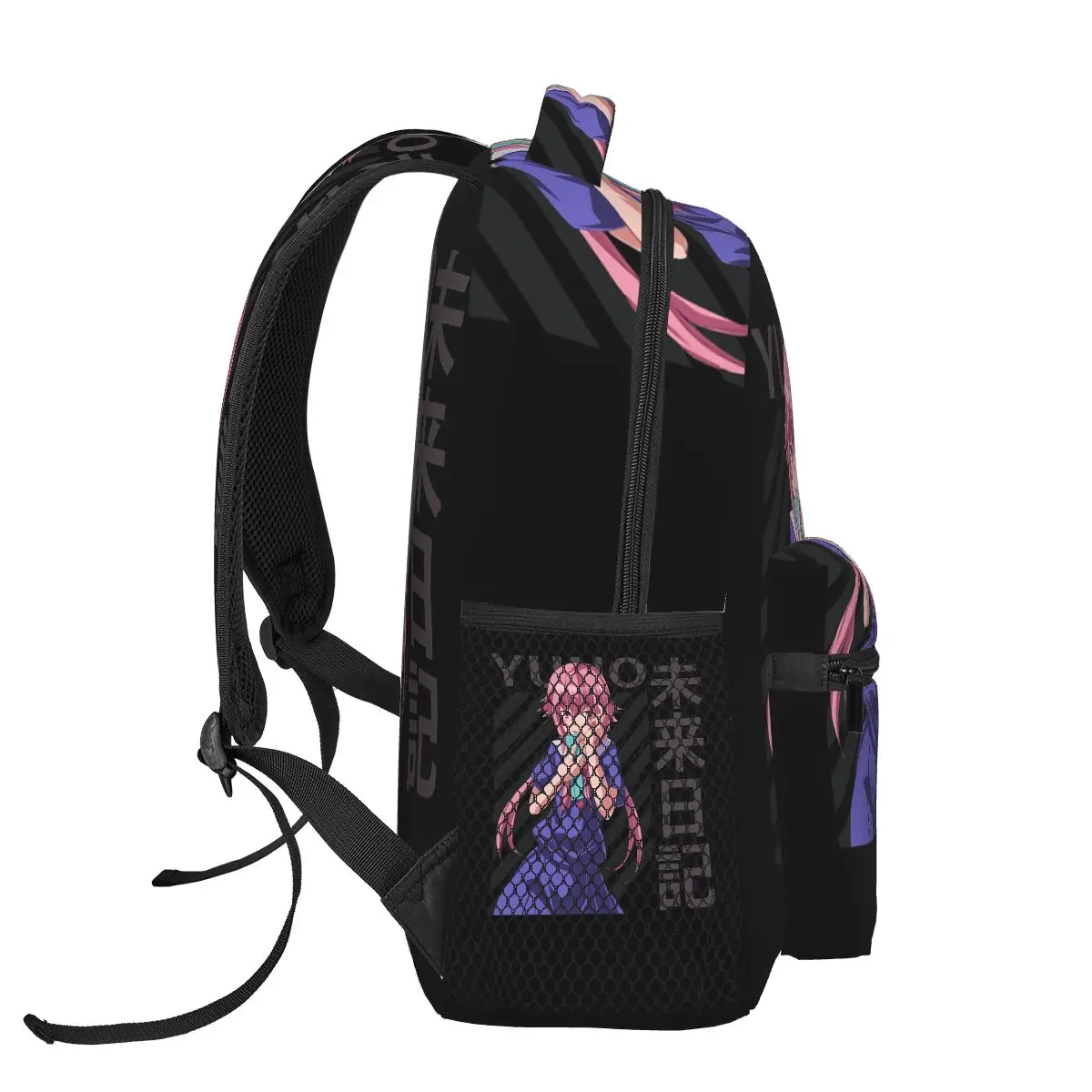 Yuno Gasai โดย Mirai Nikki กระเป๋าเป้สะพายหลังขายร้อน Daypack ความจุขนาดใหญ่เด็ก BookBag กระเป๋านักเรียนกระเป๋าสะพายสําหรับผู้ชายผู้หญิง
