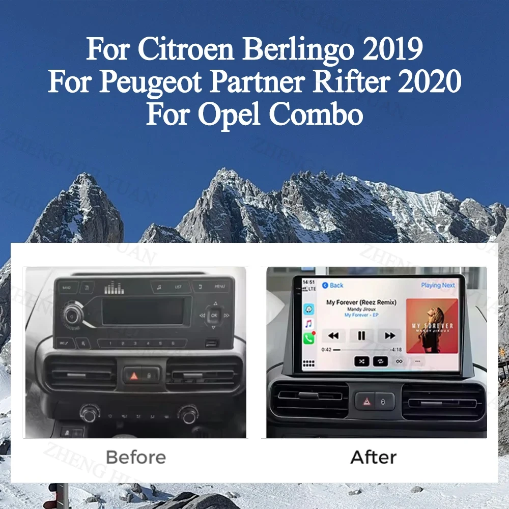 Android 16 Car Radio Multimedia Player For Citroen Berlingo 2019 Peugeot Partner Rifter 2020 For Opel Combo CarPlay Auto DSP BT