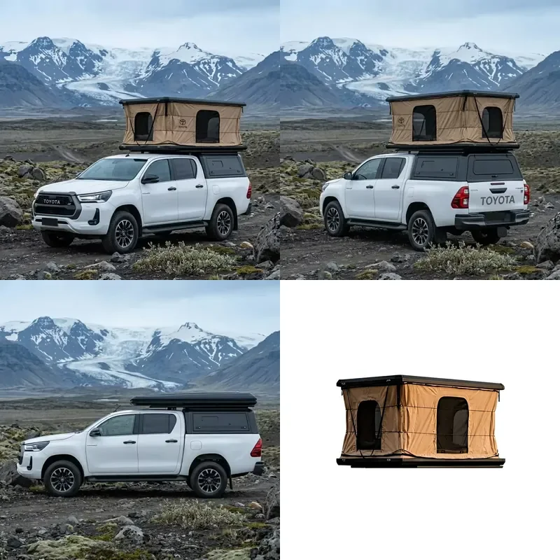 Premium ABS Hard Shell Pop-Up Rooftop Tent with Mattress & Telescopic Ladder | Foldable Electric 4-Season Camping Tent