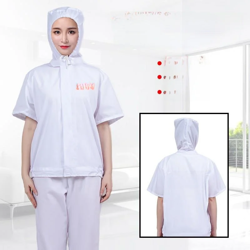 

Летний дышащий рабочий костюм с капюшоном для пищевой, фармацевтической, алкогольной и напиточной промышленности, белый