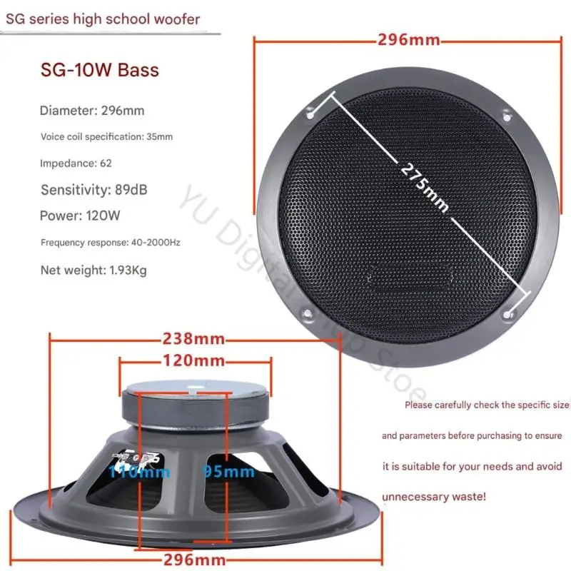 96BA 3 4 5 8 10 Zoll Lautsprecher Fahrer Vollständige Palette Audios Woofer Hochtöner Mitteltöner Metall Rahmen Schutz Grill Für – Detail 3