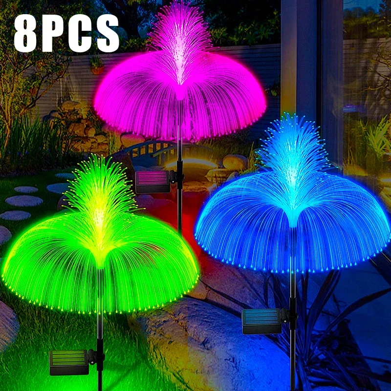 

7 Color Solar LED Jellyfish Lights Outdoor Garden Decor Lawn Light Change Waterproof Patio Yard Pathway Decor Solar Flowers Lamp