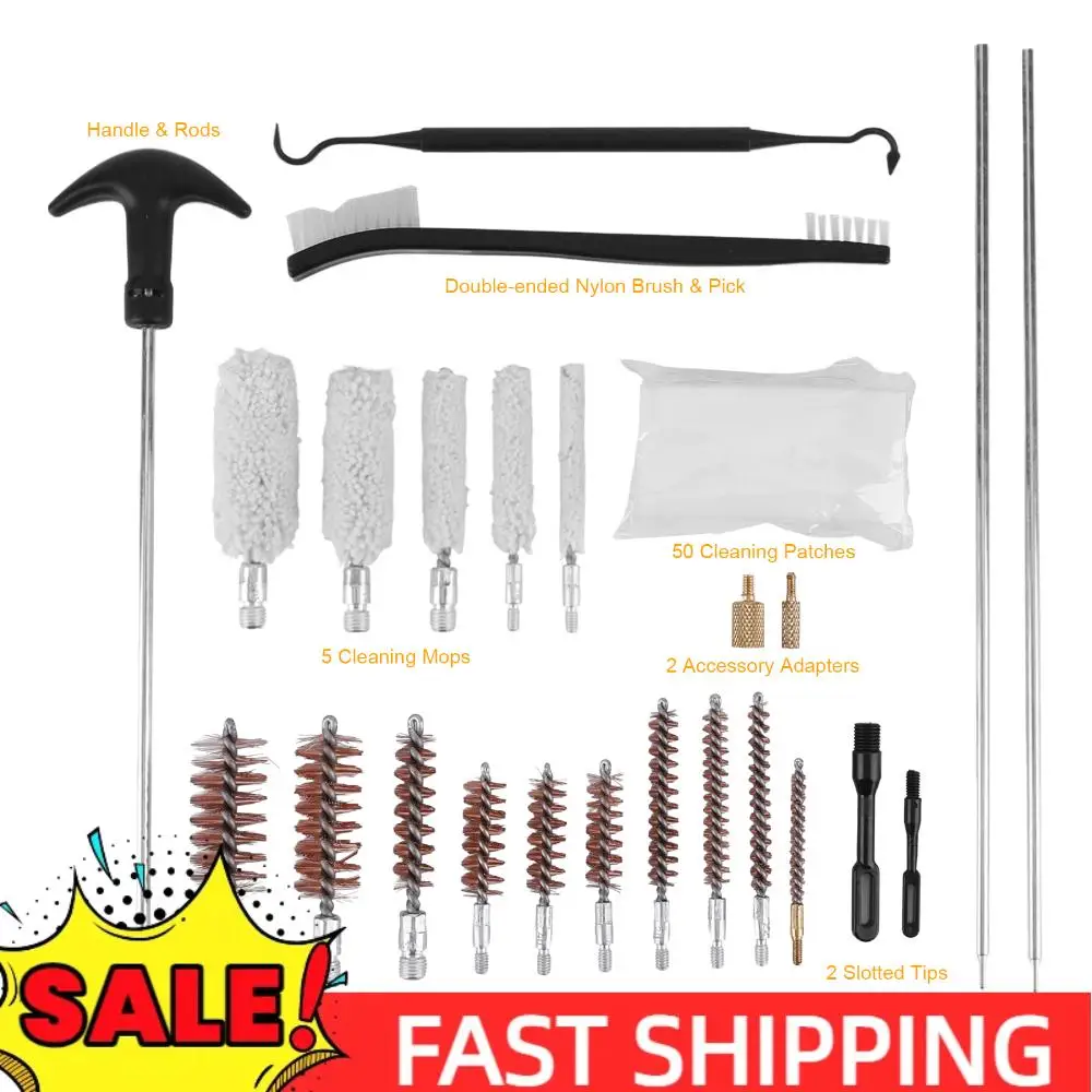 

Аксессуары для щеток для пистолета, набор для чистки пистолета, щетка для пистолета, инструменты для чистки труб для винтовки, пистолета, дробовика, набор для чистки инструментов