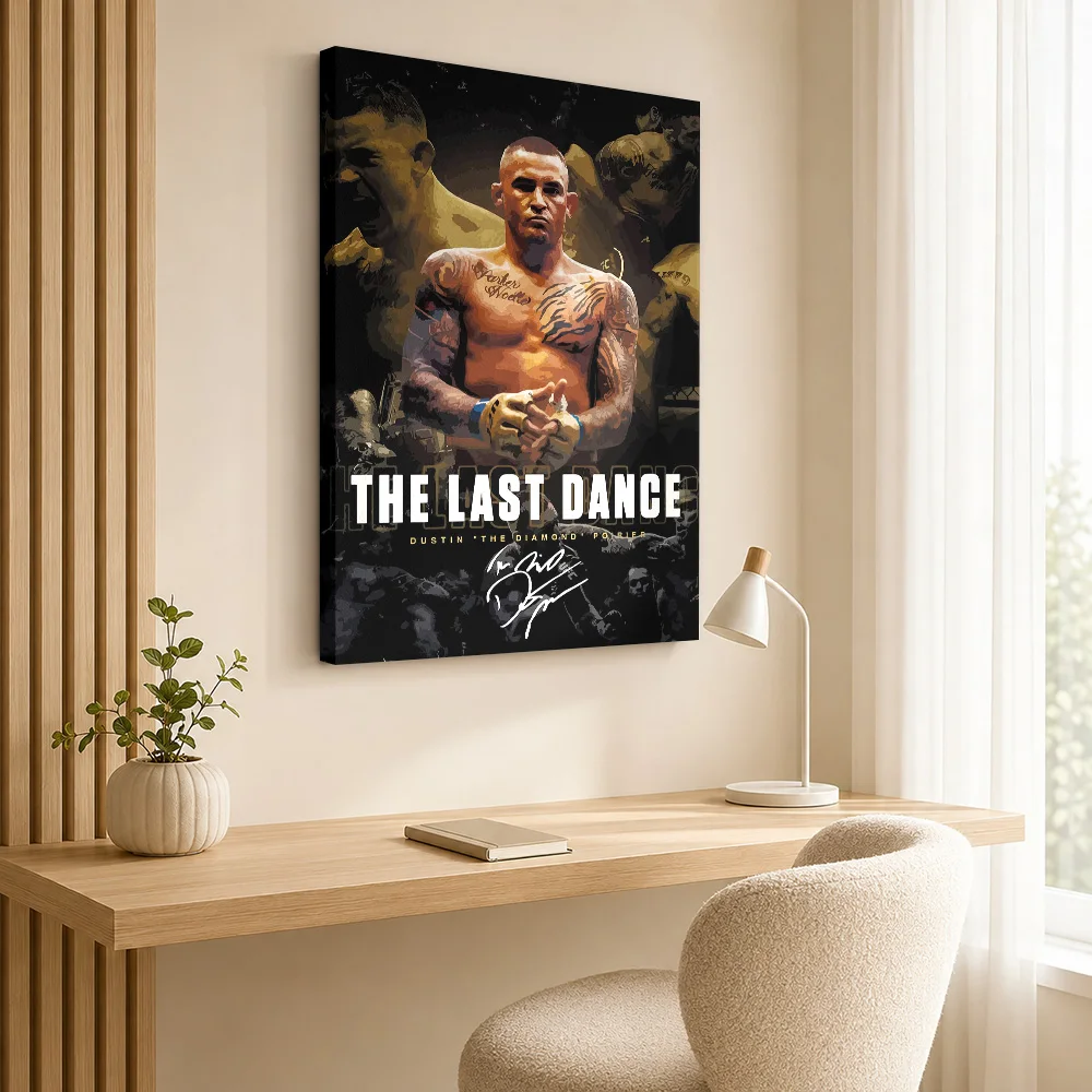 Dustin Poirier The Last Dance MMA Fighter Canvas Poster Bold Style Wall Art With Personalized Photo For Home Gym Ideal Fan Gift