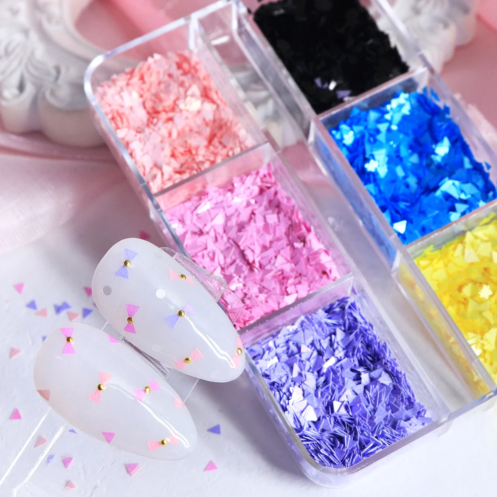 Mini triângulo lantejoulas resina epóxi enchimento colorido pequeno triângulo forma flocos decorações de verão diy chaveiro moldes de resina enchimento