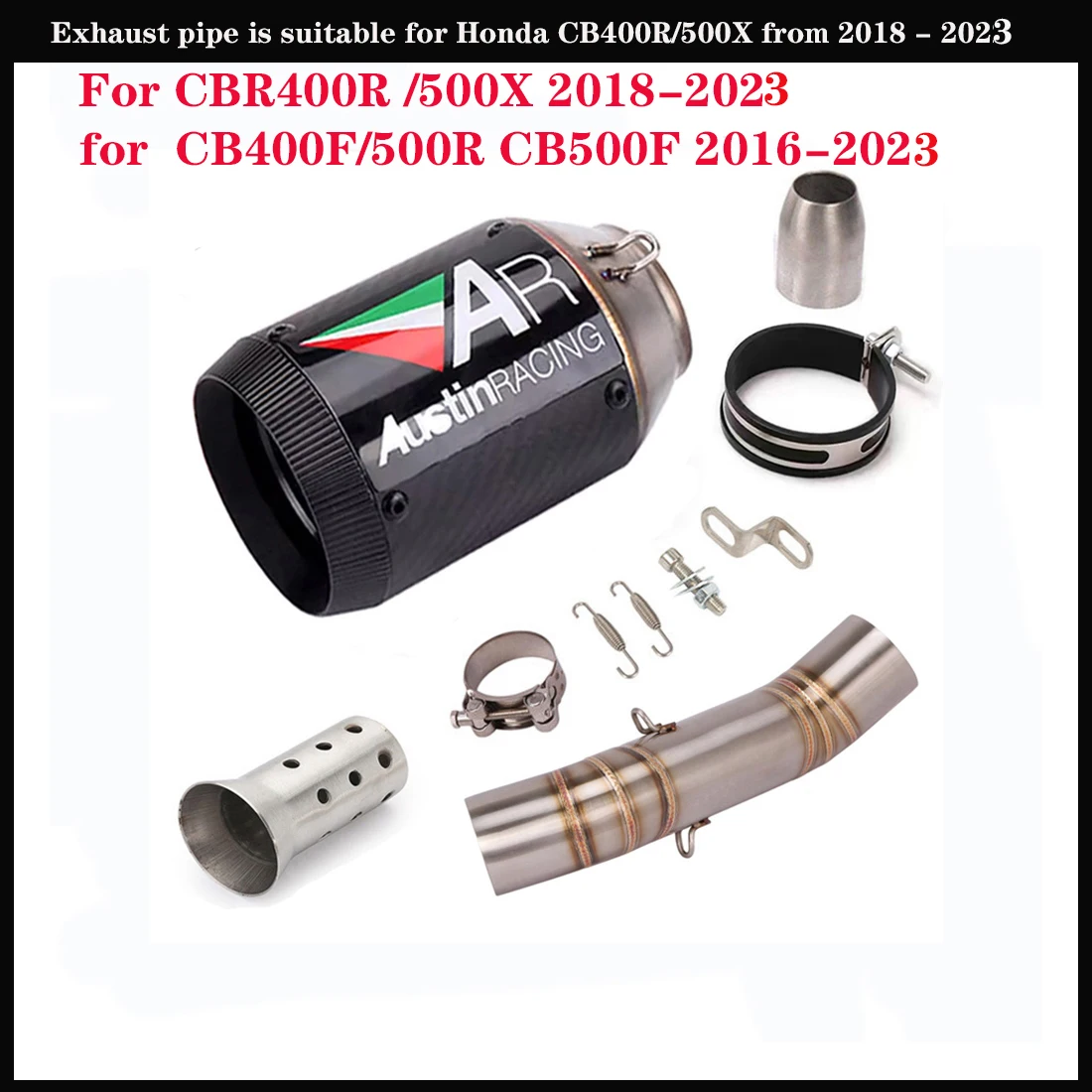

Motorcycle exhaust pipe for Honda CBR400R CB500X 2018-2023 CB400X CBR500R CB500F 2016-2023 Modified exhaust pipe DB Killer kit