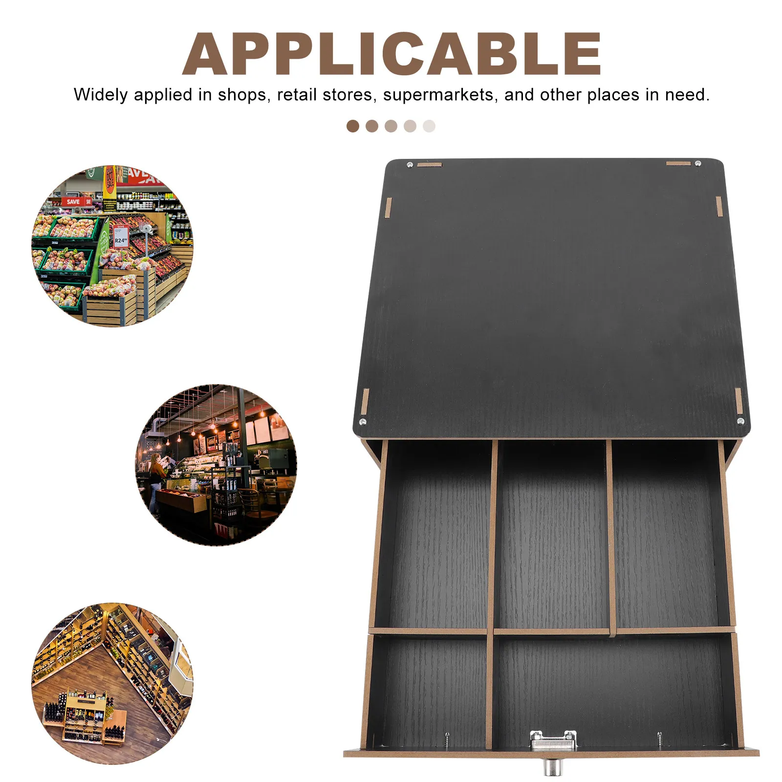 

Деревянный лоток-органайзер для денег на 5 отделений, ящик для хранения наличности для офисного стола, розничного магазина, кассового аппарата, замена держателя для банкнот