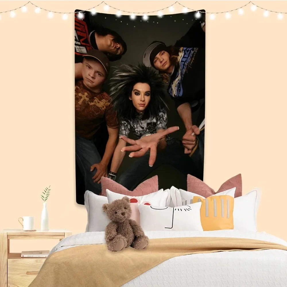 

Немецкий гобелен Tokio Hotel с принтом, настенные ковры для спальни или украшения дома, вечерние фон, ткань