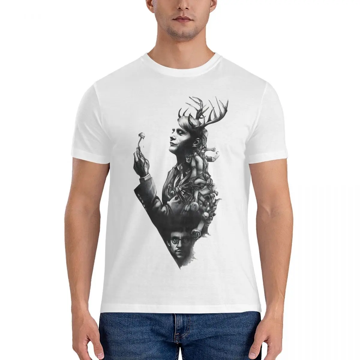 Creative Vendigo T-Shirts Men Round Collar Pure Cotton T Shirts Hannibal Short Sleeve Tee Shirt Summer Tops