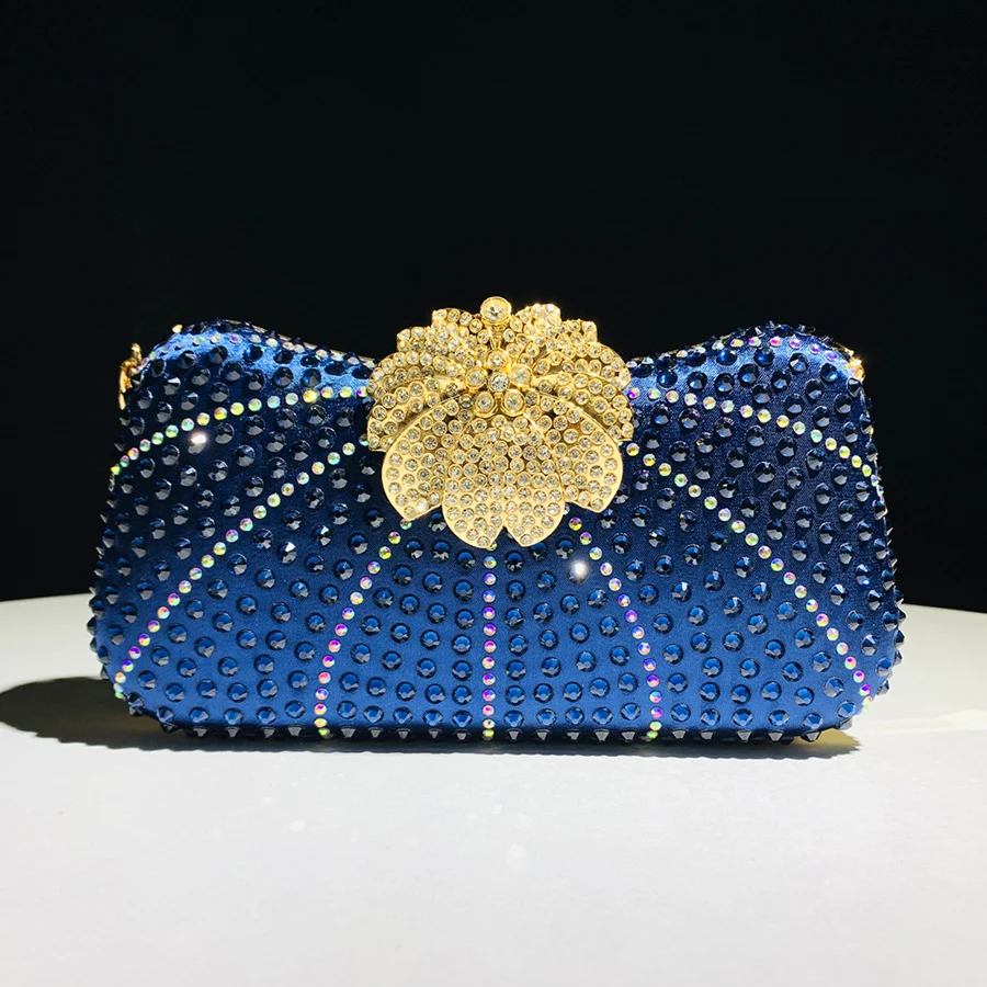 

Full Rhinestone Women's Evening Clutch Bag Luxury Chain Handbag Elegant Design Wedding Party Diamond Wallet Square Purse Bolsas