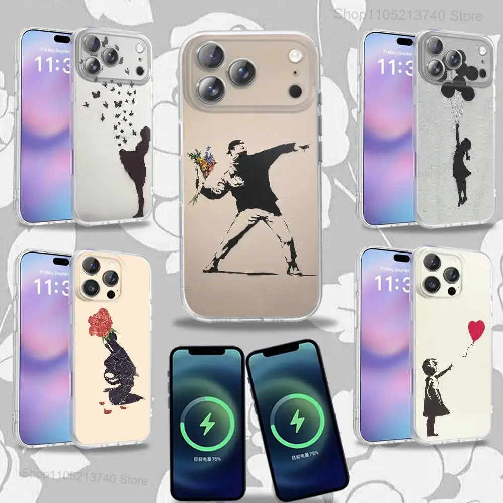 

Art G-Graffiti BanksyS Phone Case For iPhone 15,12,11,14,13,17,16,Plus,Air,Pro,Max,E,Mini for Magsafe Magnetic Frosted
