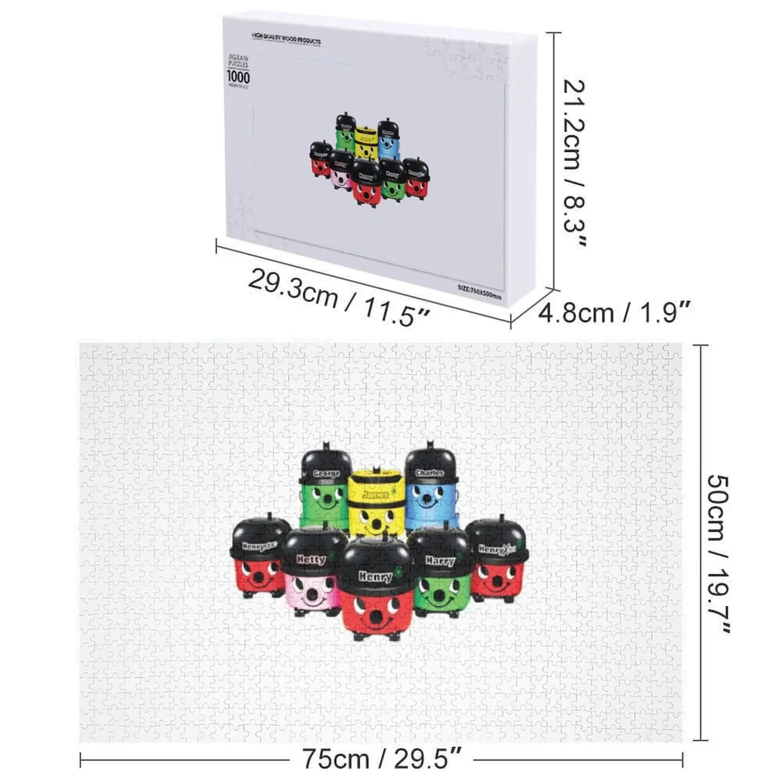 Henry Hoover e amigos quebra-cabeça foto composições de madeira personalizadas para crianças quebra-cabeça