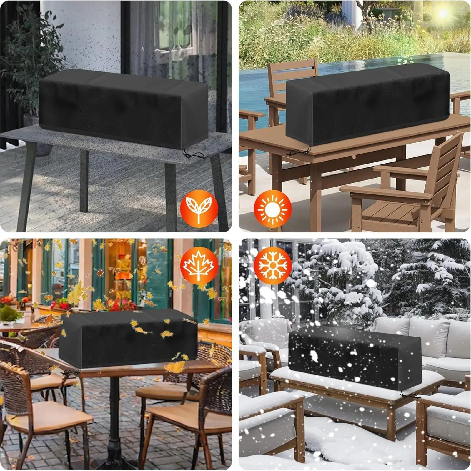 

Outdoor Fireplace Cover Waterproof Fire Pit Shelter Square Portable Weather-resistant Firepit Cover For Tailgating Balcony