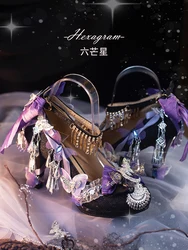 Original Lolita Handmade Lo Shoes With Exotic Ethnic Style Round Toe High Heels Noble And Luxurious Lolita Girl Single Shoes