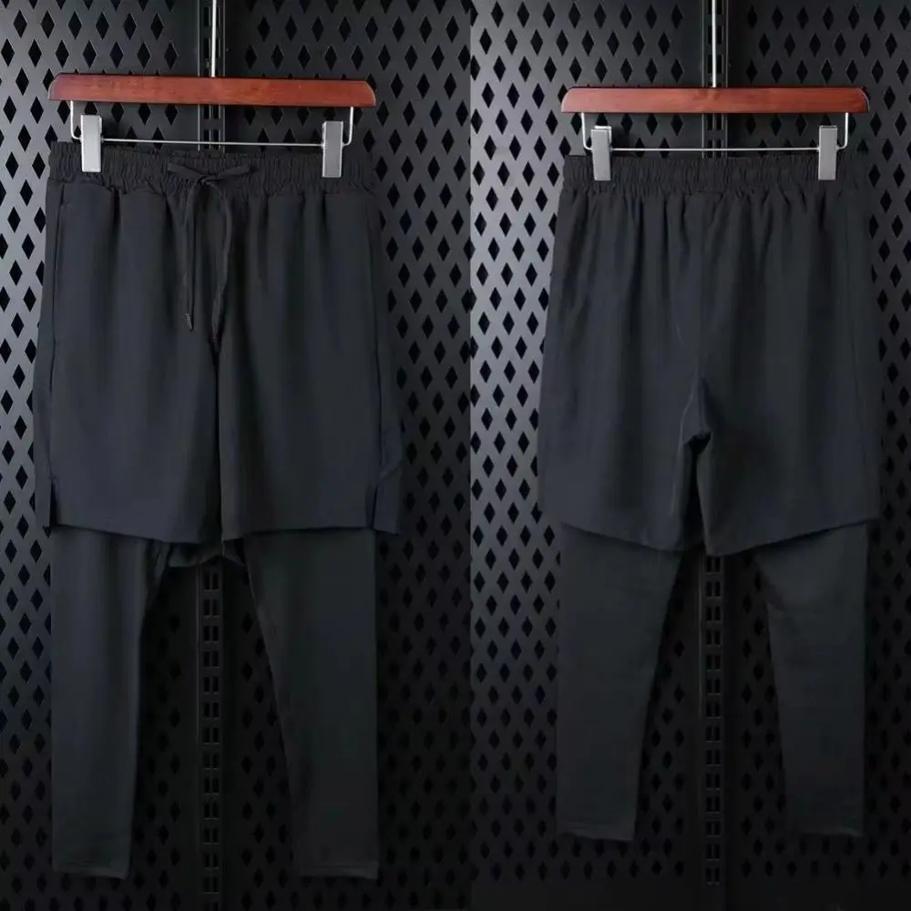 Collant da basket 2 in 1 Collant da jogging Pantaloncini sportivi da corsa traspiranti Collant sportivi a compressione da uomo in poliestere ad asciugatura rapida