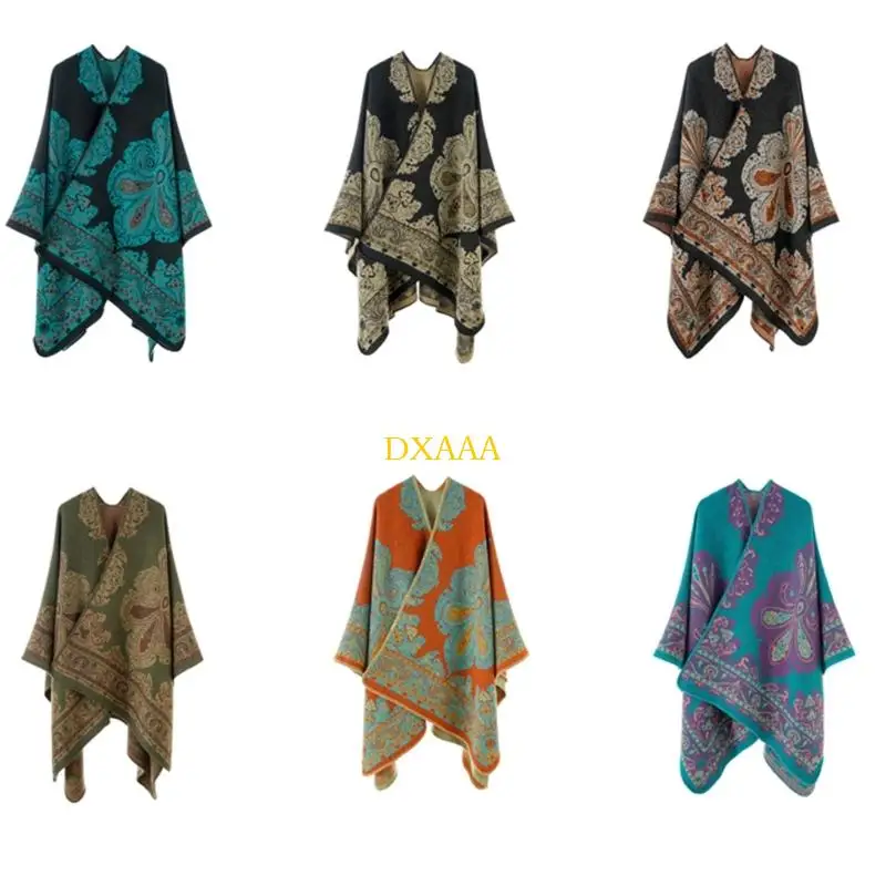 

DXAA Warm Tribal Patterned Capes Scarf Cold Weather Unisex Soft Evening Shawl