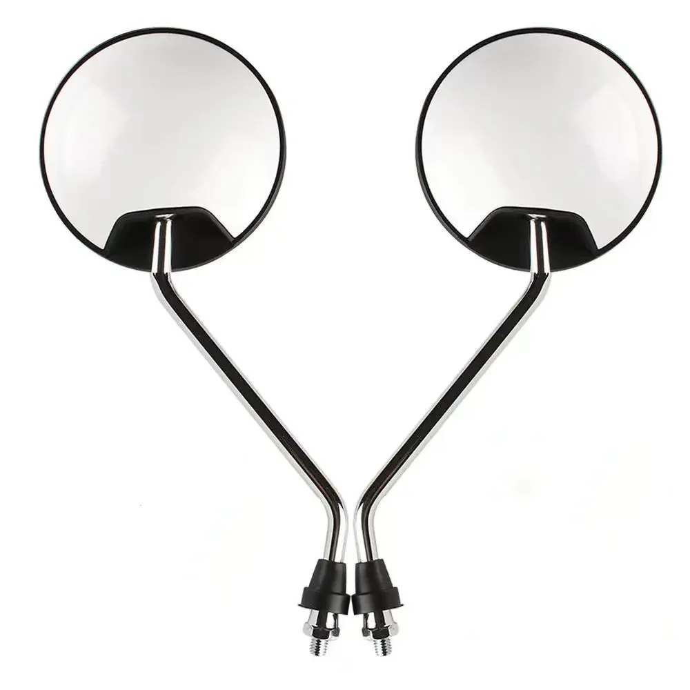 Pair Motorcycle Rear View Mirrors Moped Scooter Motorbike Side Mirror Round Clockwise 8mm 360 Degree Convex espejos para