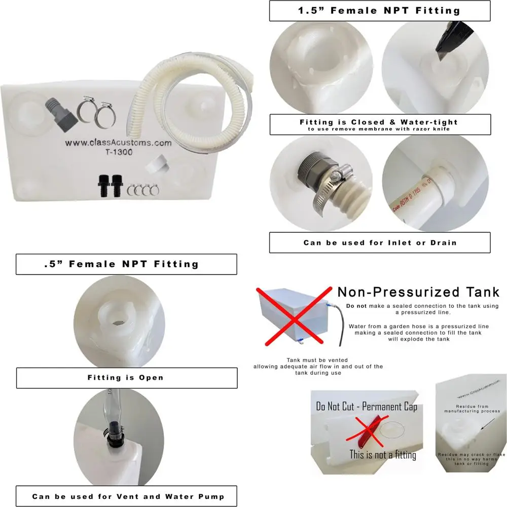 13-Gallonen-Sanitär-Set für Wassertank der Klasse A T-1300-BPK – Premium-Qualität