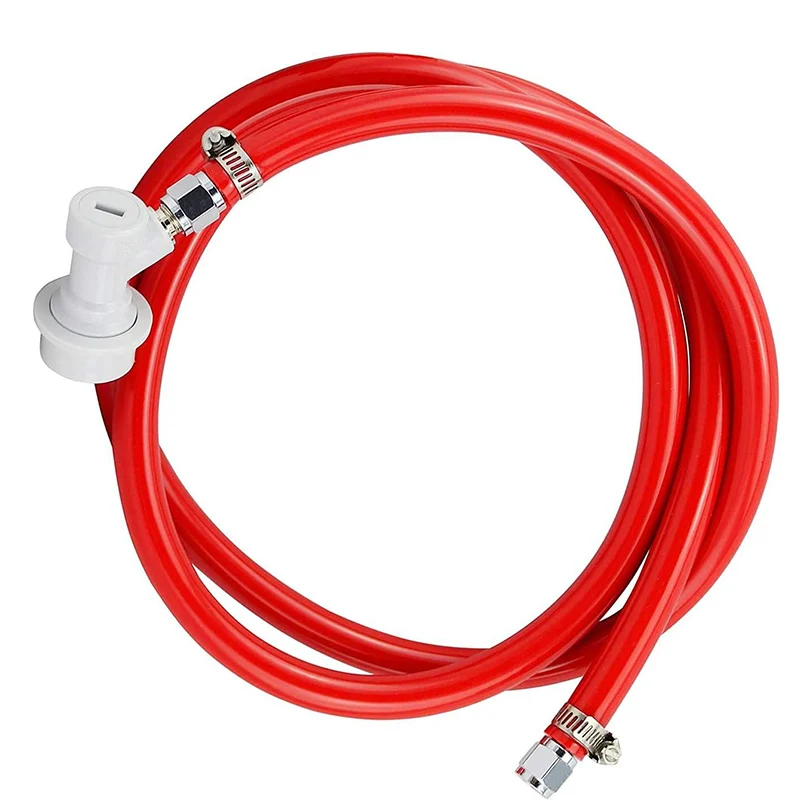 Homebrew Gas Line Assembly 1.5M Red Gas Hose With Bacll Lock,Co2 Gas Tube For Soda Water Carbonated Beer Brewing