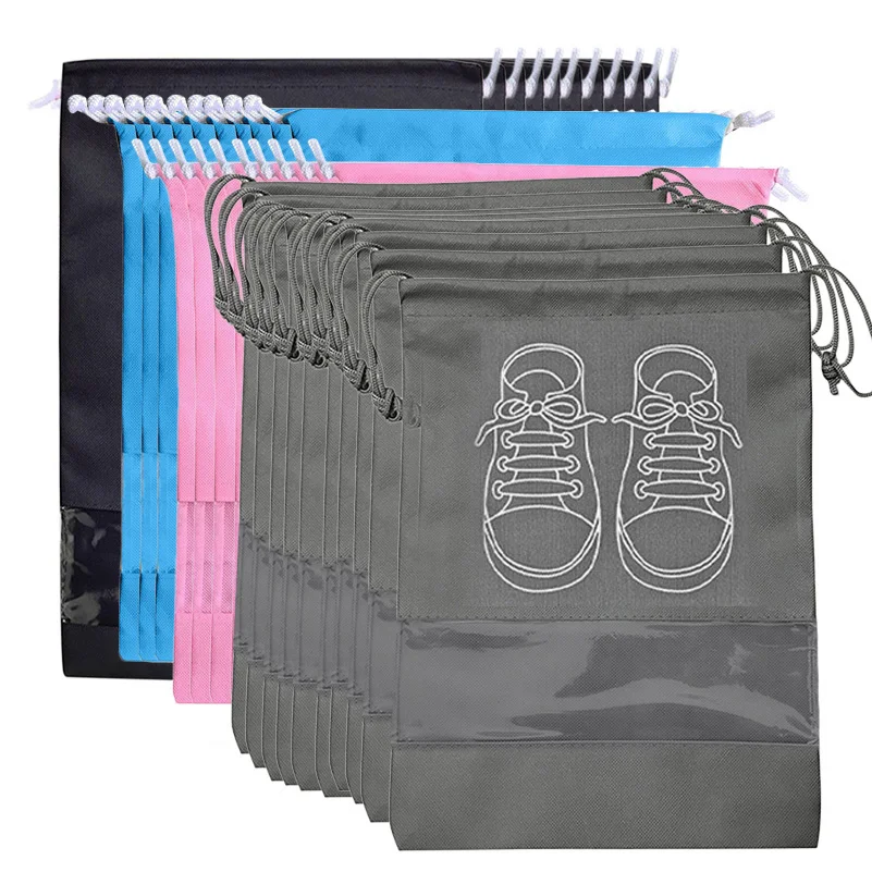 2pcs  Shoes Storage Bags Closet Organizer Non-woven Travel Portable Bag Waterproof Pocket Clothing Classified Hanging Bag