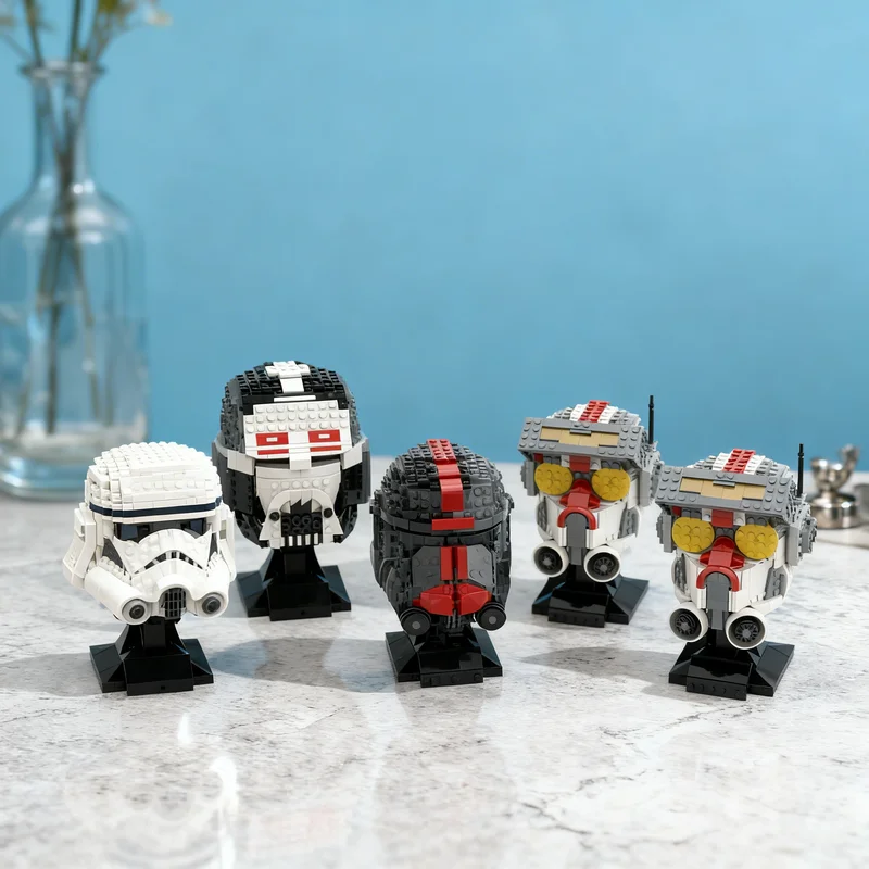 

Набор из 3788 деталей MOC: Коллекция шлемов Clone Force 99, модель звездных боев, конструктор, креативный подарок, декор для демонстрации, сборка своими руками