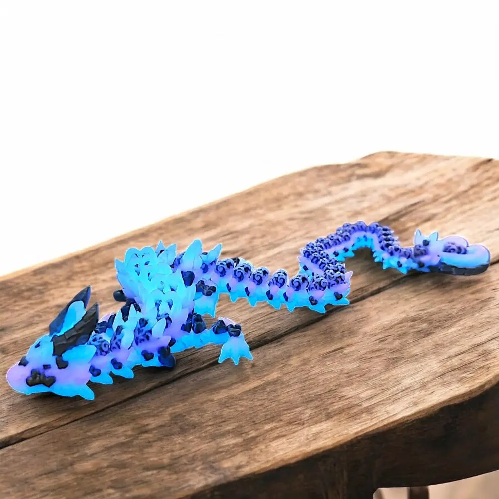 Simulated Eye 3D Printed Dragon All-in-one Molding Chinese Dragon 3D Printed Diceratops Dragon Flexible Poseable Joints