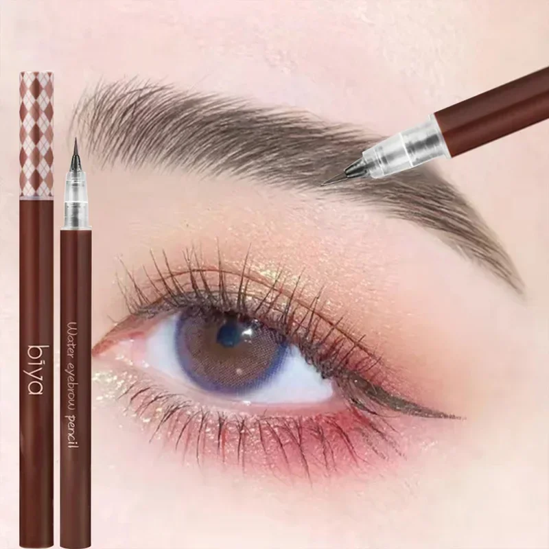 3 Colors Liquid Eyebrow Pen Natural Waterproof Sweatproof Long-lasting Super Fine Brows Enhancer Wild Eyebrow Pencil Eyeliner