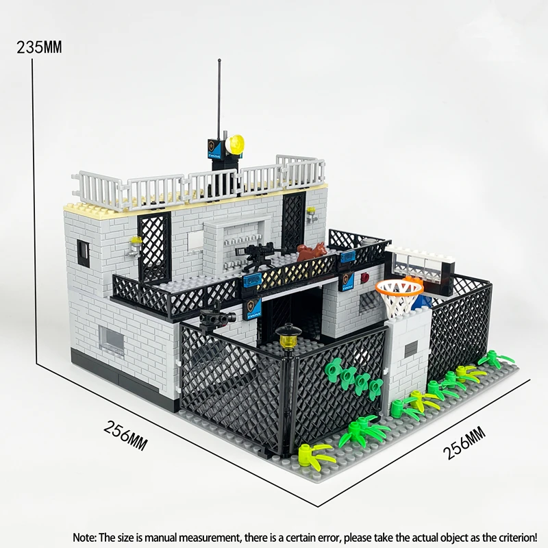 NEW Militarys Scene Prison Jail Sea Prisoner Police Station Wire Mesh Cage Basketball Stands Building Blocks Model Sets Bricks