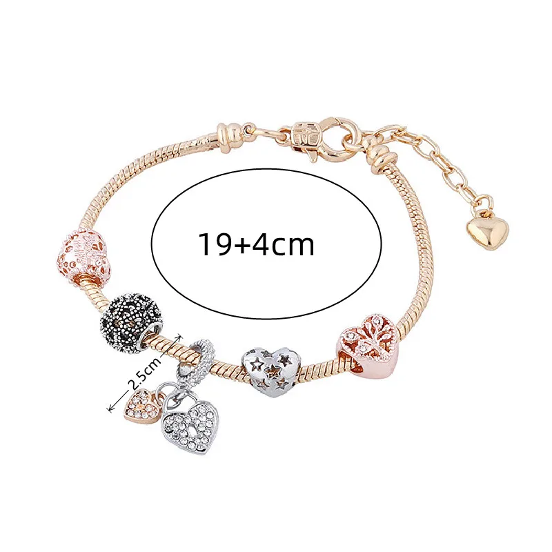 1pcs Heart Shaped Tree Of Life Bracelet Women Fashion Trend Jewelry Copper Chain Diy Beads Jewelry