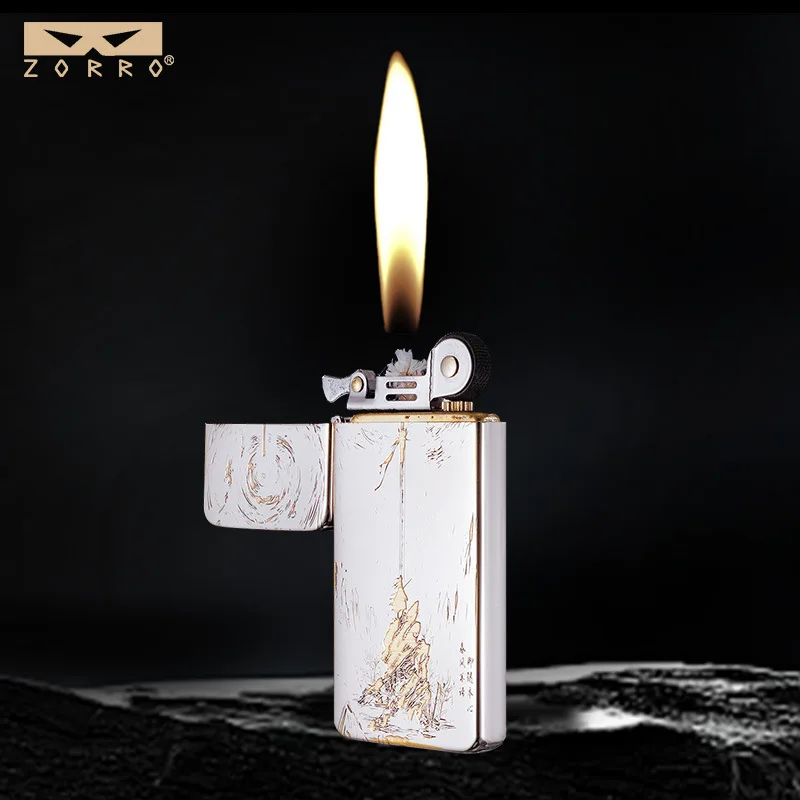 2026 Zorro Jingdian Jianlai vintage grinding wheel oil lighter retro classic high-value gift gifts